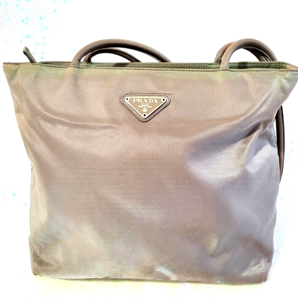 SOLD Authentic PRADA Green Nylon Tote Hand Bag Purse (Army Green)